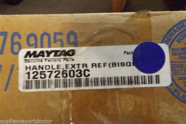 MAYTAG REFRIGERATOR 12572603C HANDLE EXTRA REF. BISQ NEW IN BOX MAYTAG REFRIGERATOR 12572603C HANDLE EXTRA REF. BISQ NEW IN BOX